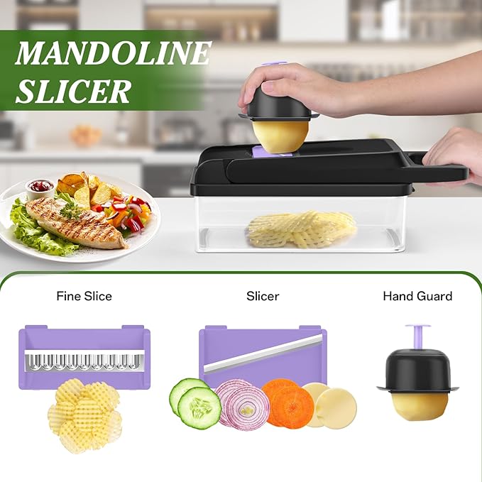 HomeHacks Vegetable Chopper Vegetable Cutter, 12 in 1 Kitchen Gadget, Onion - Image 4