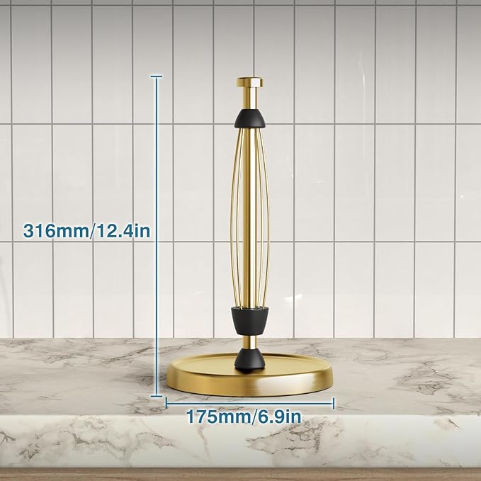 Paper Towel Holder Countertop, Stainless Steel, Weighted Base, Paper Towel Roll - Image 6