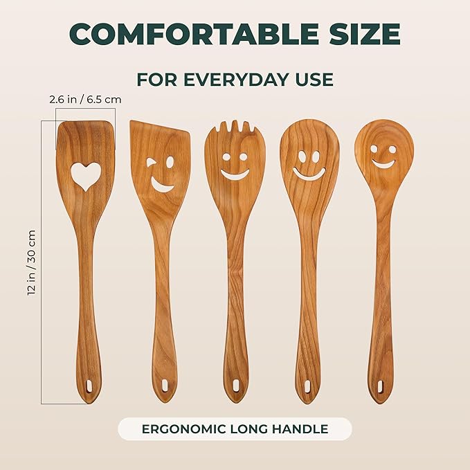 MFC 5-Piece Wooden Cooking Spoons - Image 9