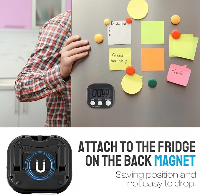 Leumoi 24 Pcs Digital Kitchen Timers Bulk Small Magnetic Timer On/Off Switch - Image 5