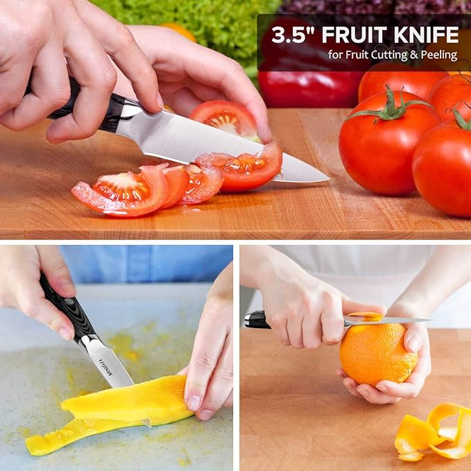 MOSFiATA 5” Chef Knife and 3.5" Fruit Knife Set - Image 4