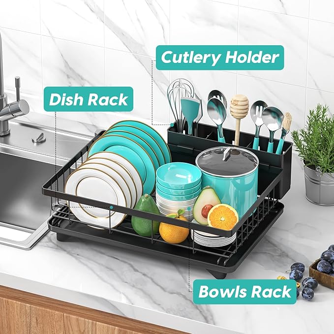 MERRYBOX Dish Racks for Kitchen Counter, 2025 Upgrade Large Sink Dish Drying - Image 6