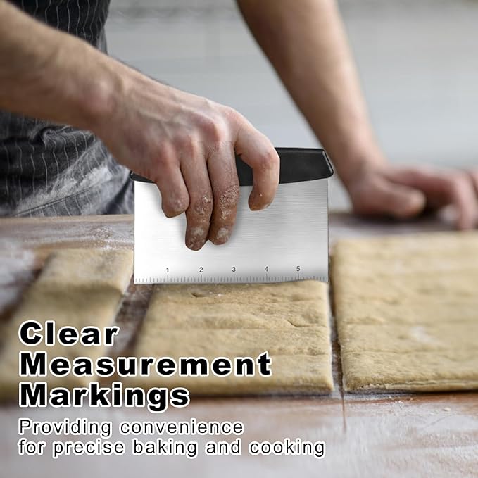 Bench Scraper, Dough Scraper, Premium Stainless Steel Dough Cutter - Image 3