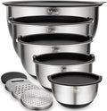 Wildone Mixing Bowls with Airtight Lids Set, with Grater Attachments & Non-Slip by Wildone