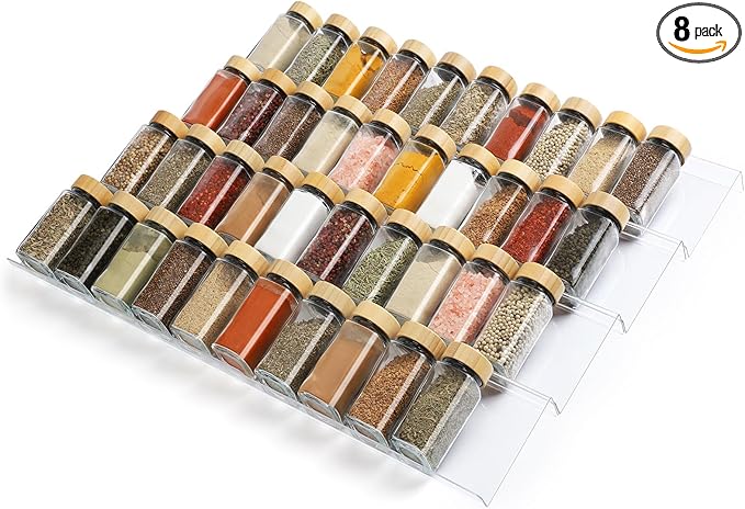 Suneerplay Spice Drawer Organizer 8 Tier, Acrylic Seasoning Organizer Rack by Suneerplay
