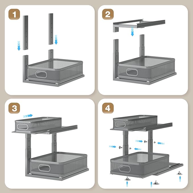 2 Pack 15.5IN-Depth Under Sink Organizer - Image 5