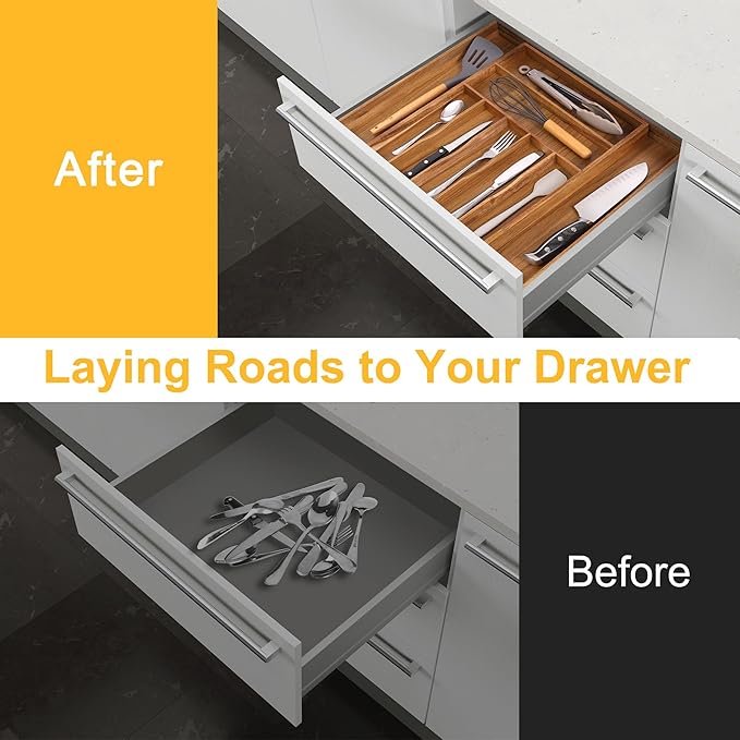 Large Premium Acacia Silverware Organizer - Image 3