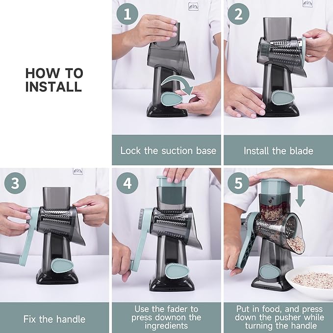 Cheese Grater Hand Crank, Manual Cheese Shredder - Image 6