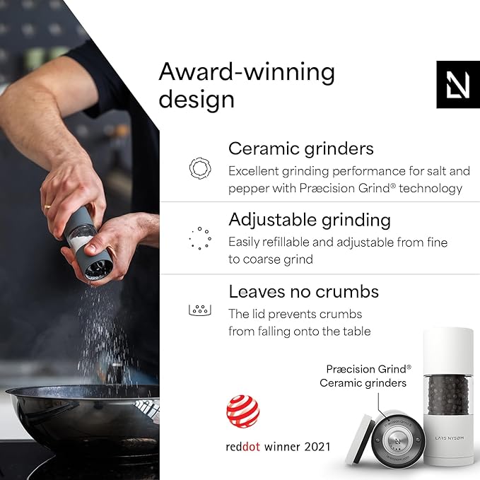 LARS NYSØM Salt and Pepper Grinder Set I Salt and Pepper Mills - Image 2
