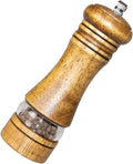 6-Inch Wooden Pepper Grinder Salt Grinder, Refillable Manual Pepper Mill by TooWoom