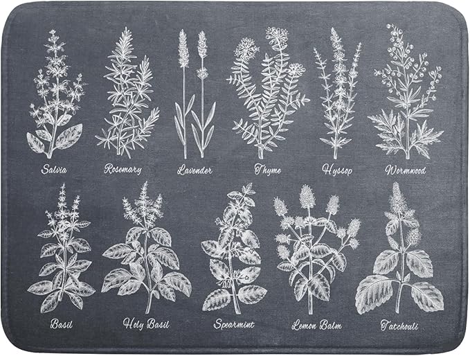 Flower Herbs Dish Drying Mat Wild Plant Dish Rack Mat by Giwawa