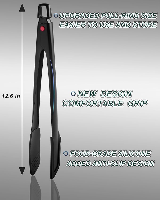 Professional Stainless Steel Kitchen Tongs, Food-Grade Silicone Anti-Slip Design - Image 2