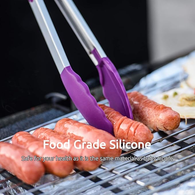 U-Taste Kitchen Tongs, 7/9/12 inches Cooking Tongs, - Image 4