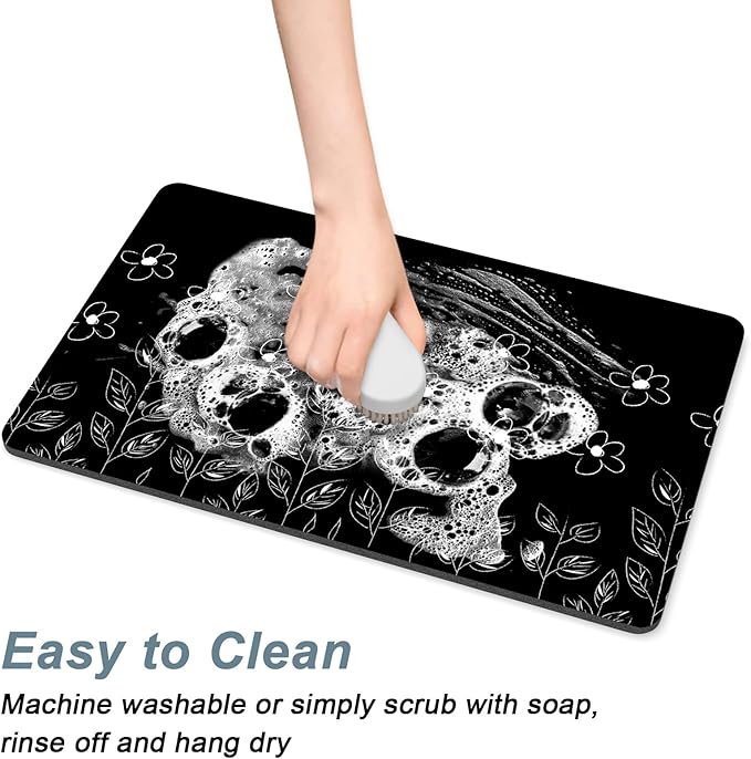 Rnivvi Coffee Mat, Hide Stain Rubber Backed Absorbent Dish Drying Pad - Image 5