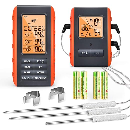 Wireless Meat Thermometer for Grilling Smoking by VAUNO