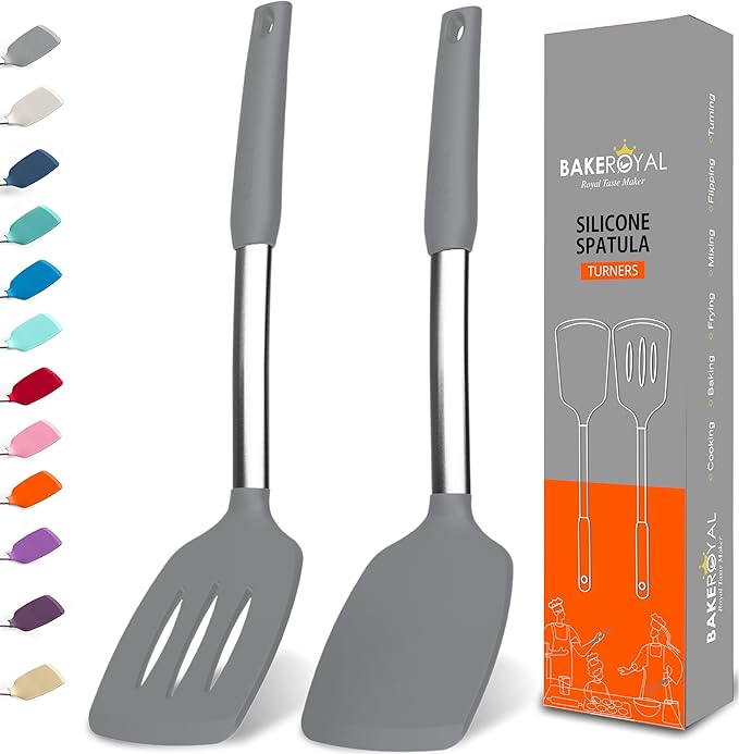 BakeRoyal Silicone Spatula Set by BAKEROYAL