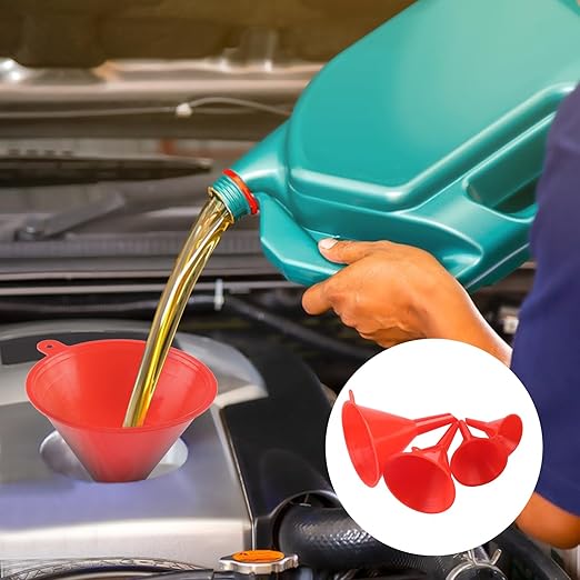 10 Pcs Automotive Funnels Set, Wide Mouth Fuel Funnels, Plastic Long Neck Oil - Image 6