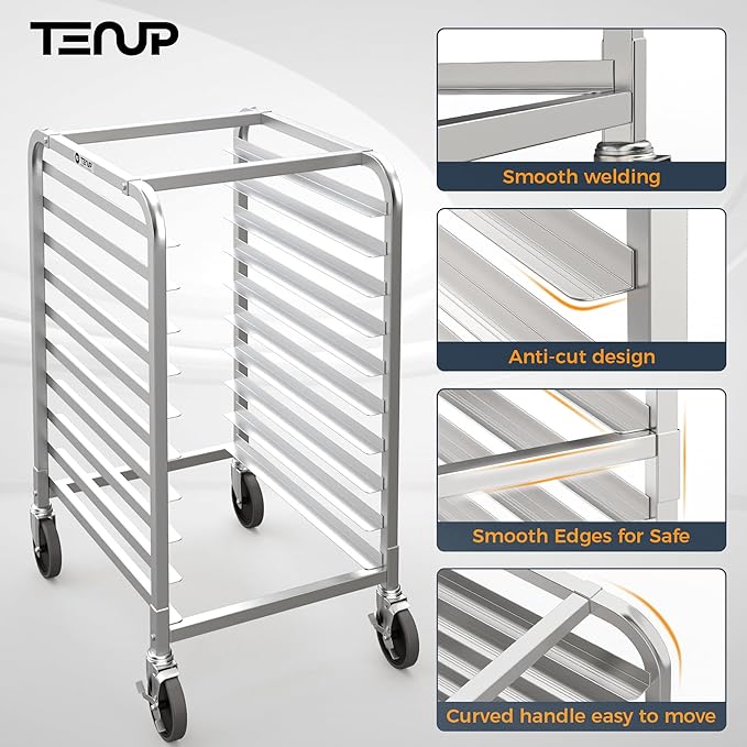 TenUp 10-Tier NSF Aluminum Sheet Pan Rack, Commercial Bakery Cooling & Storage - Image 5