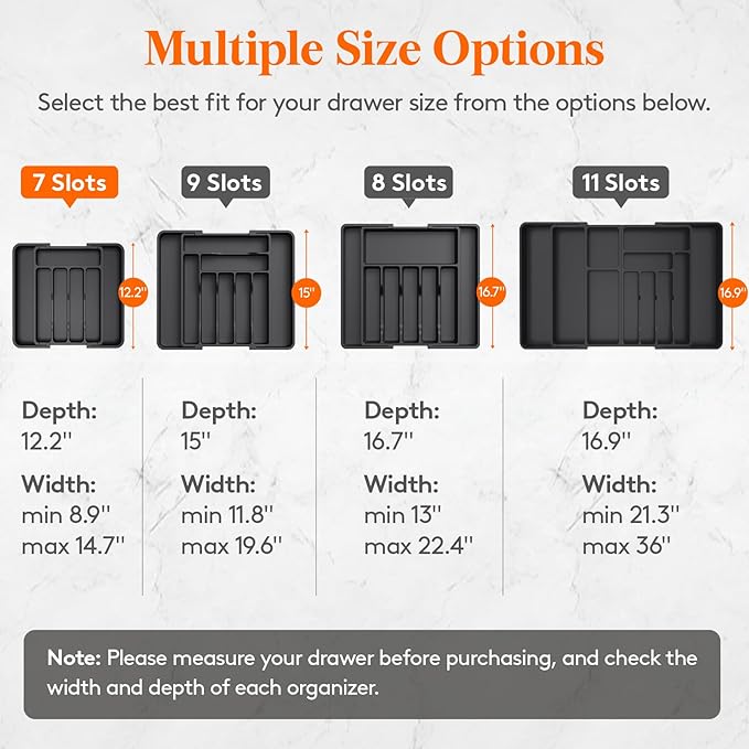 Lifewit Silverware Drawer Organizer, Expandable Utensil Tray - Image 8