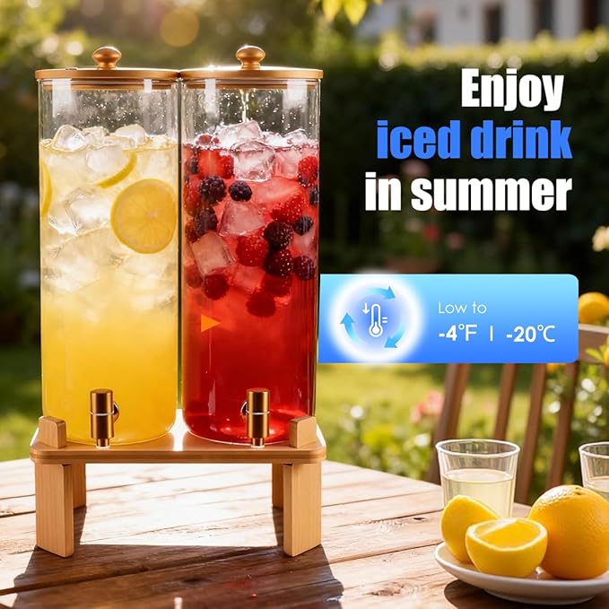 2 Gallon 2 Pack large Glass Drink dispenser - Image 5