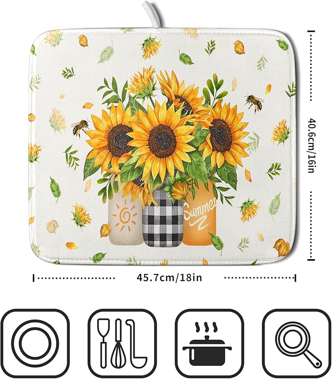 Giwawa Sunflower Vases Dish Drying Mat - Image 2