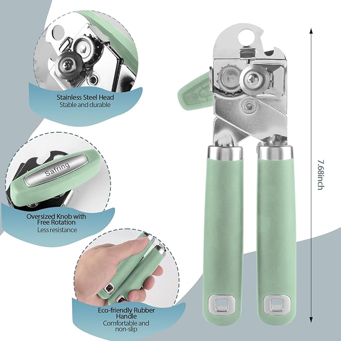 Safring Can Opener Manual, Heavy Duty Handheld Strong Can Opener - Image 2