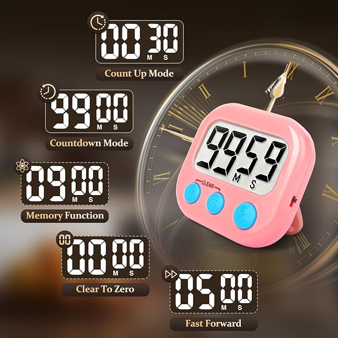 24 Pack Digital Kitchen Timer Small Classroom Timers - Image 7