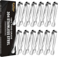 Eddeas Mini Tongs For Serving Food，Set fo 12 Small Tongs For Appetizers，Small by Eddeas
