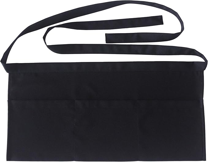 Resist water 3 big Pockets Waist Server Apron Kitchen Restaurant Unisex Half by SEW+UR+LIFE