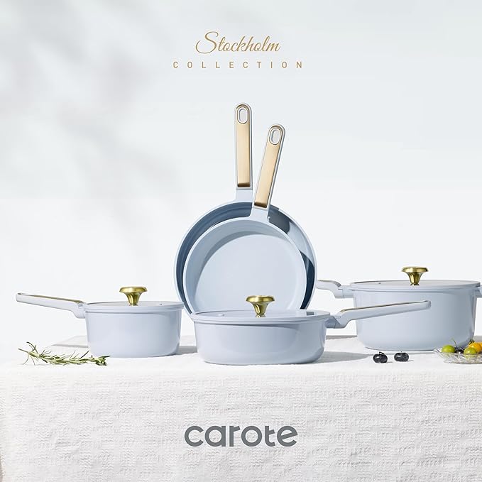 CAROTE Ceramic Cookware Set Nonstick, Non-Toxic & PFAS-Free, Dishwasher - Image 7