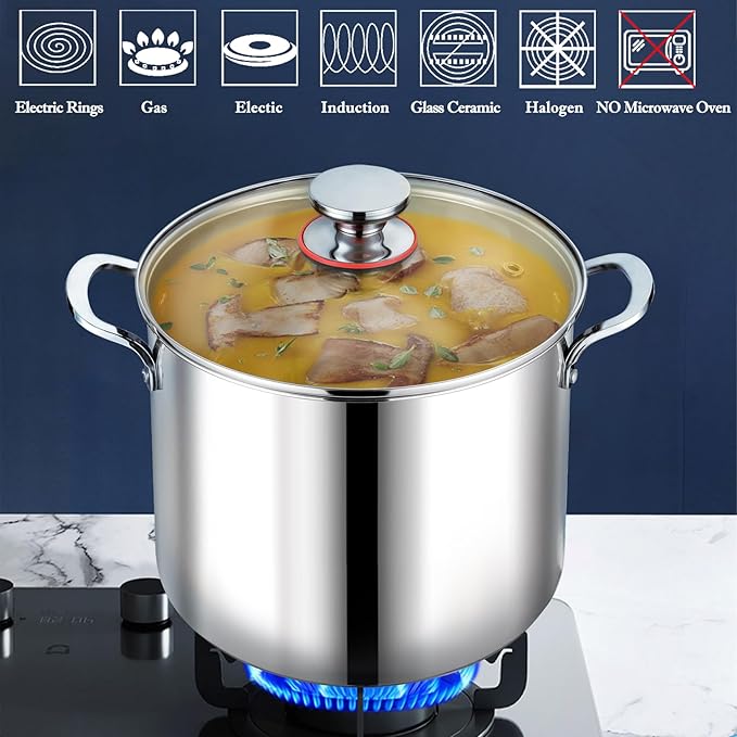 P&P CHEF 12 Quart Stainless Steel Stock Pot - Image 5