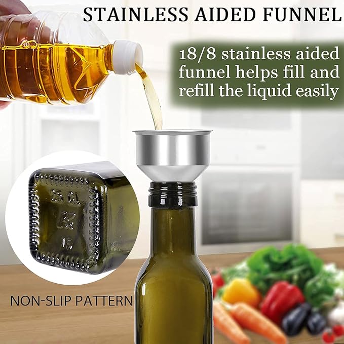 Glass Olive Oil Bottle - 250ml Second Generation Brown Oil & Vinegar Cruet - - Image 3