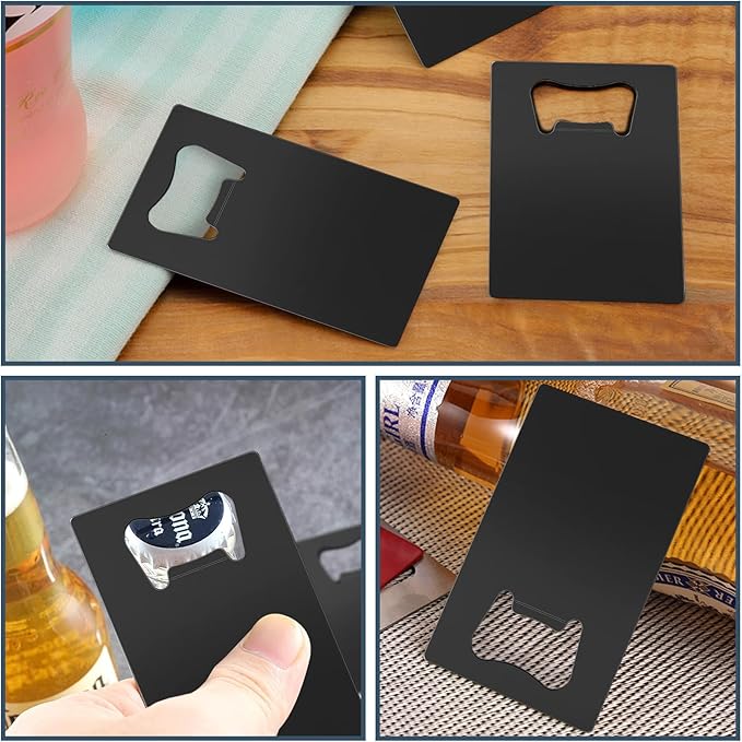 50 Pcs Stainless Steel Metal Card Beer Bottle Opener, DIY Party Favor Wedding - Image 5