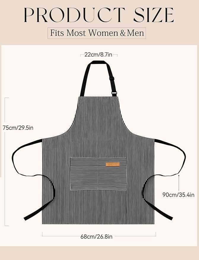 2 Pack Kitchen Cooking Aprons, Soft Aprons - Image 6