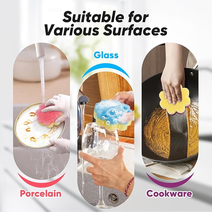 LAUNDRYLUX Scrub Sponge, Dual-Sided Temperature-Responsive Scrubber - Image 5