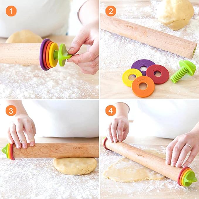 Rolling Pin with Thickness Rings - Image 4