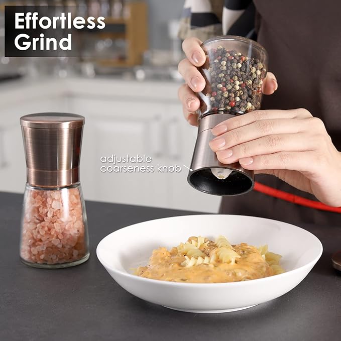 Vzaahu Salt and Pepper Copper Grinders, Seasalt Spice Peppermill - Image 3