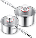E-far Stainless Steel Saucepan Set - 1Qt & 2 Qt by E-far