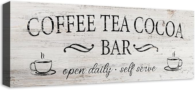 Coffee Tea Cocoa Bar Sign Decor Farmhouse Wall Plaque by SOOTHAN