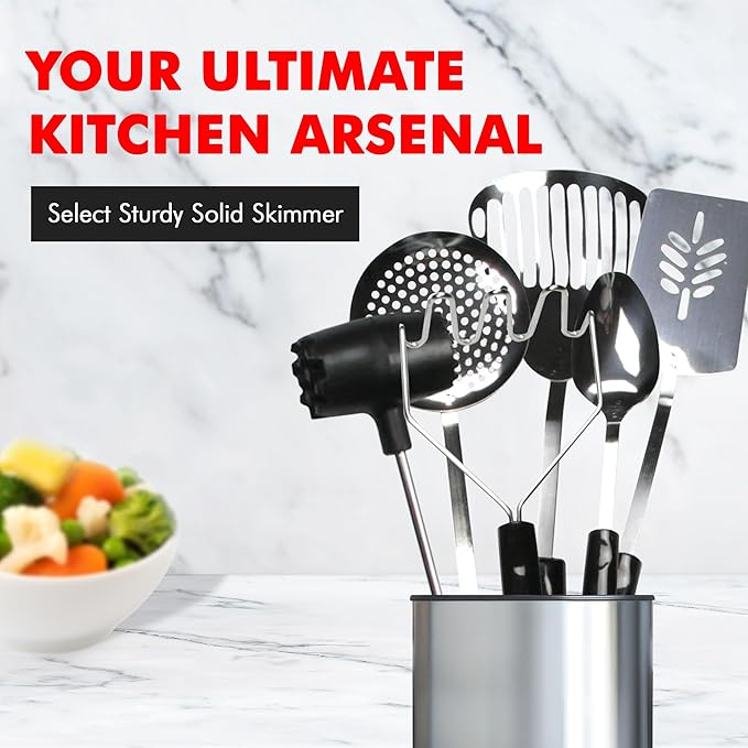 Chef Craft Select Sturdy Skimmer, 13.25 inch, Stainless Steel - Image 2