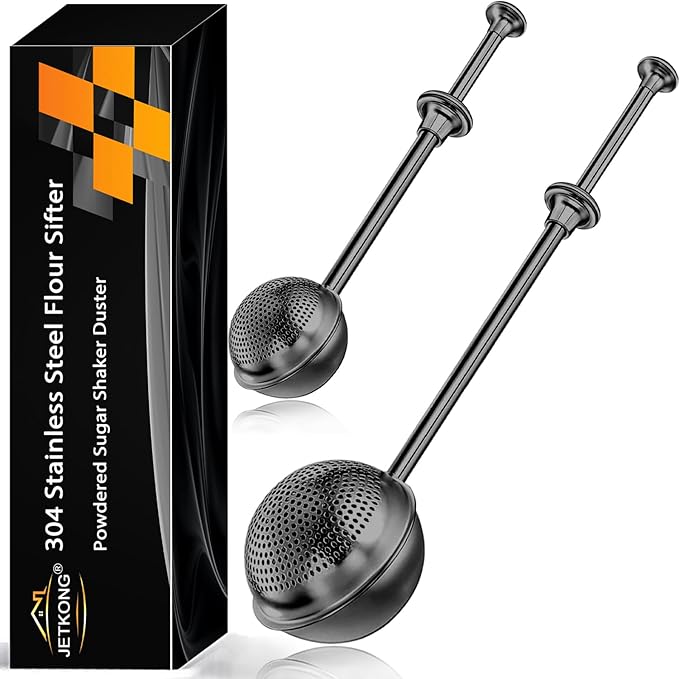 JETKONG 2 Pcs Flour Sifter, Stainless Steel Flour Duster by JETKONG