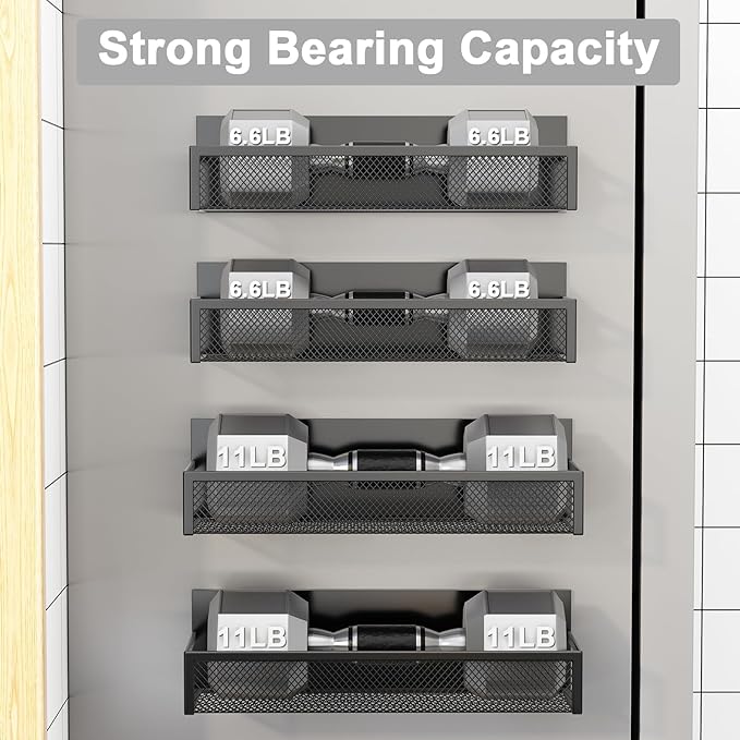 Aufworld Magnetic Spice Rack for Refrigerator, 4 Pack Magnetic Shelf, Fridge - Image 3