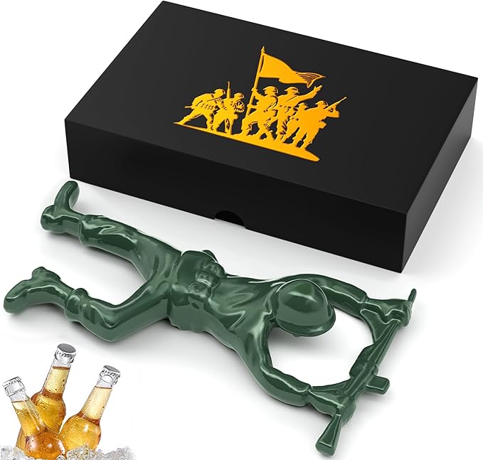 Green Army Beer Bottle Opener for Men, Unique 3D Soldier Design Ideal for by Unknown