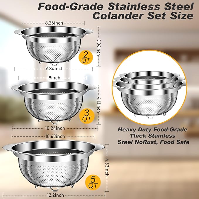 Colander, Stainless Steel Colander - Image 7