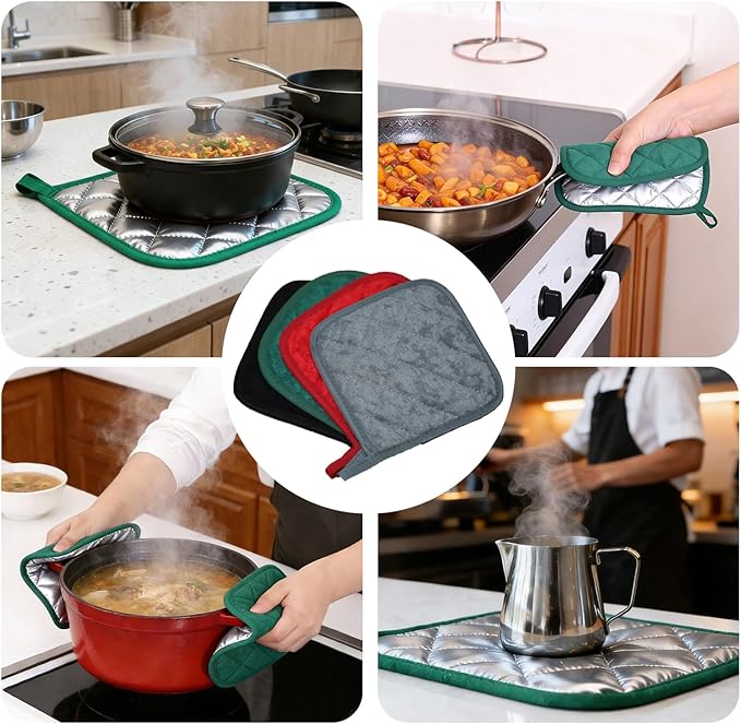 4 Pack Pot Holders for Kitchen Clearance Oven Potholders Sets for Kitchens Hot - Image 6