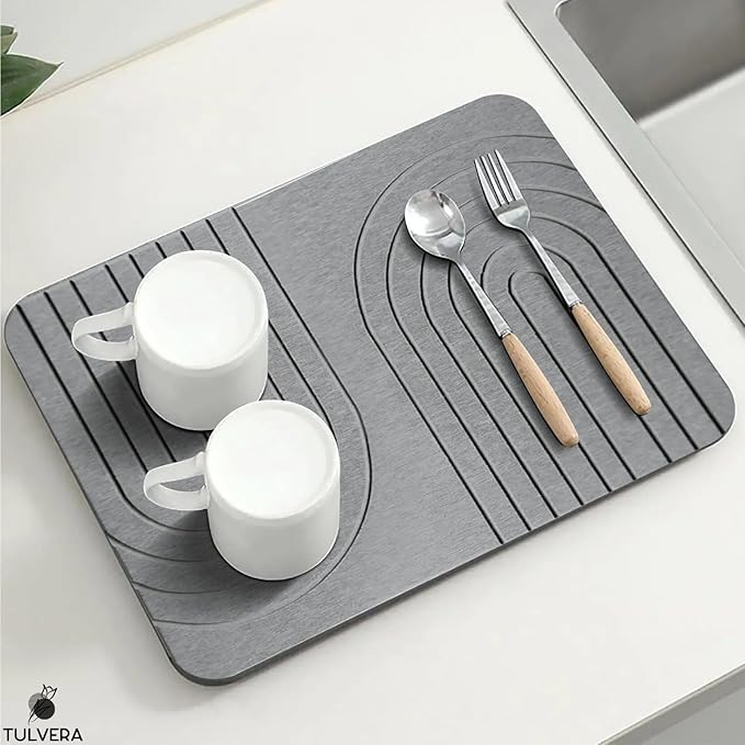 Stone Dish Drying Mat for Kitchen Counter – Diatomaceous Earth Drying Mat | - Image 5