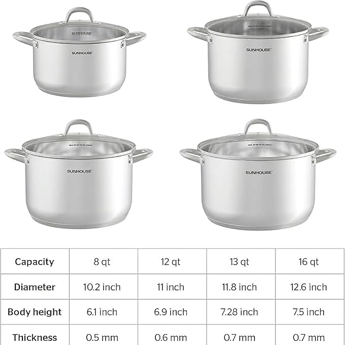 SUNHOUSE Stainless Steel Stock Pot - Image 9