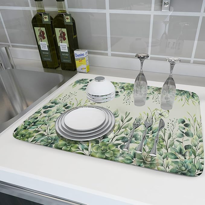 Giwawa Spring Summer Leaf Dish Drying Mat - Image 6