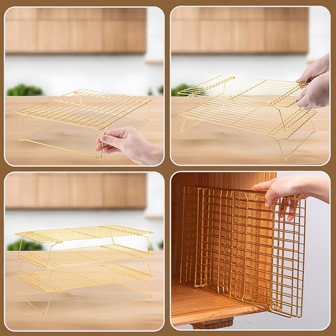 Cooling Rack for Baking 3 Tiers, Stainless Steel Baking Cooking Cooling Racks - Image 5