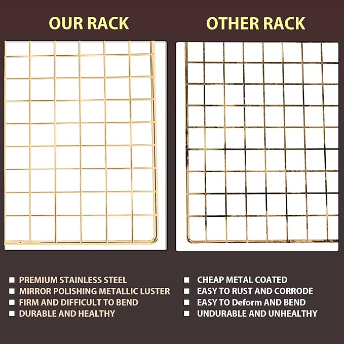 BRIOUT Cooling Rack for Baking, 16x10 Inches Baking Rack, Thick Wire Cookie - Image 4